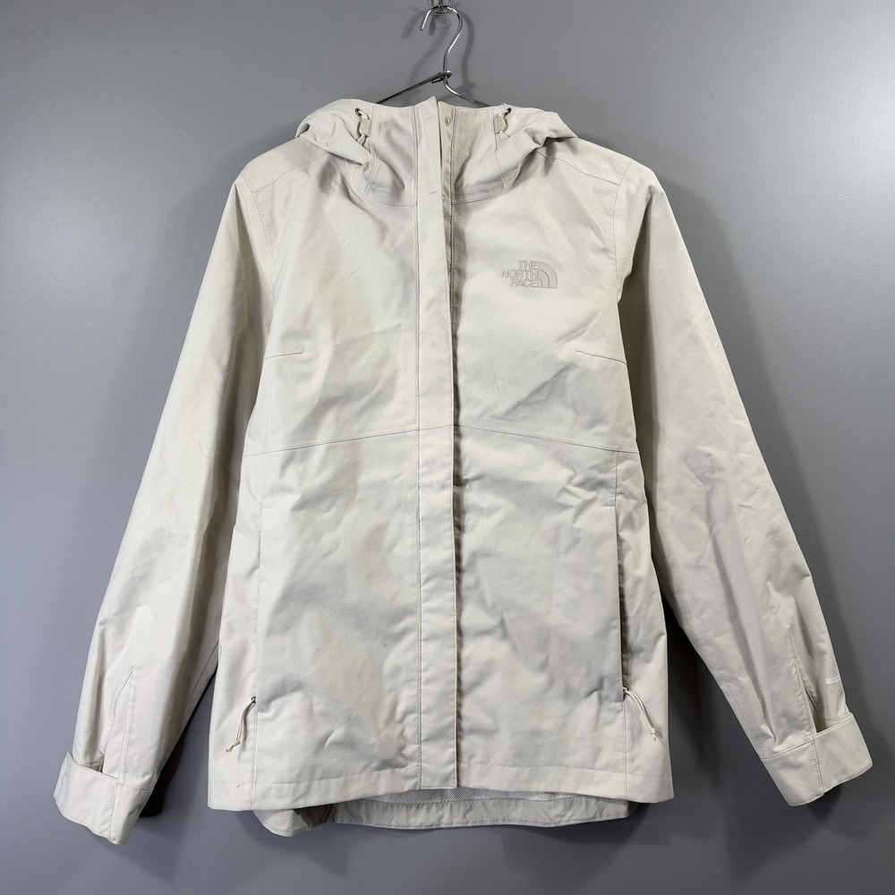 The North Face DryVent Jacket Womens Medium White Hooded Waterproof Windbreaker